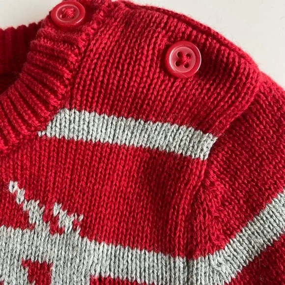 Baby Boy’s Starting Out Red Deer Christmas Holiday Soft Cotton Sweater 12 Months - Picture 3 of 9